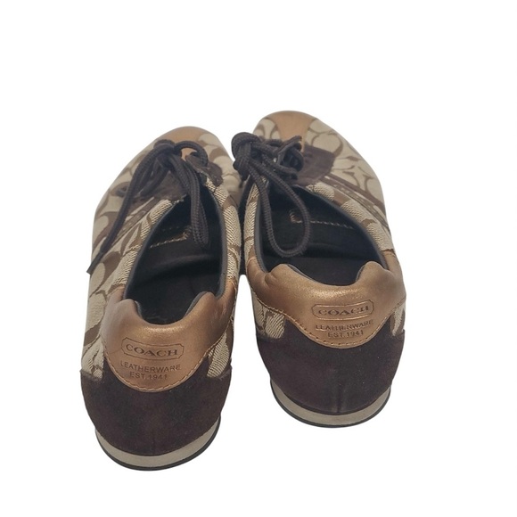 Coach Signature Brown and Tan Casual Shoes - Picture 3 of 6